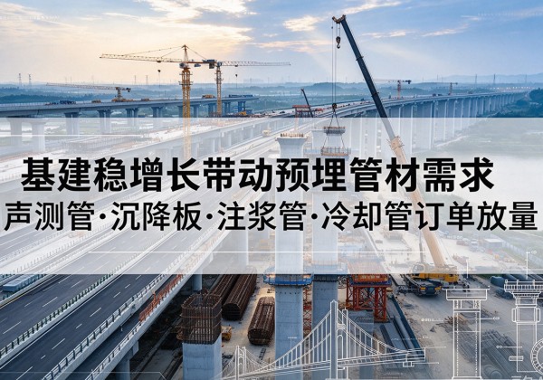兴业基建稳增长带动预埋监测管材需求，声测管、沉降板、注浆管订单持续放量